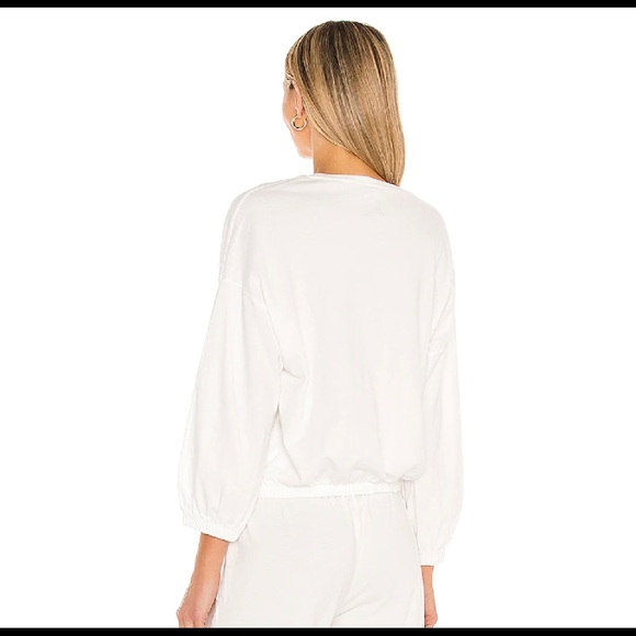 NSF Annelise Shirred Hem Bubble Top in White XS - Picture 3 of 9